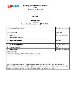School Site Council Agenda English
